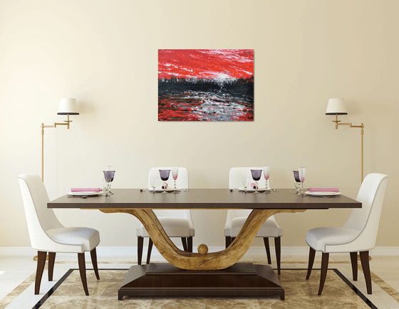 Red abstract landscape