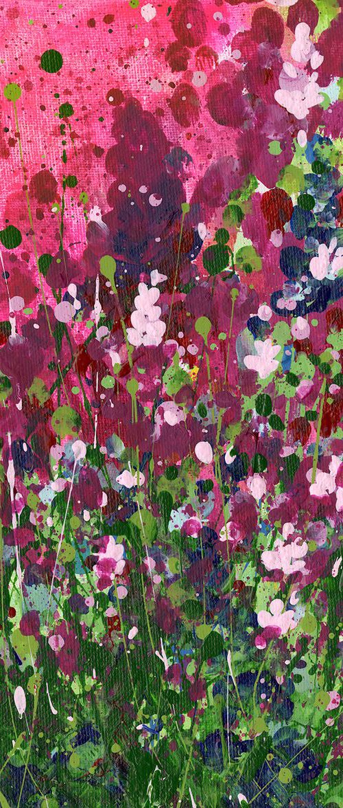 Magenta Field -  Textured Flower Painting  by Kathy Morton Stanion by Kathy Morton Stanion