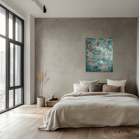 «Deep im Ozean» Azure blue