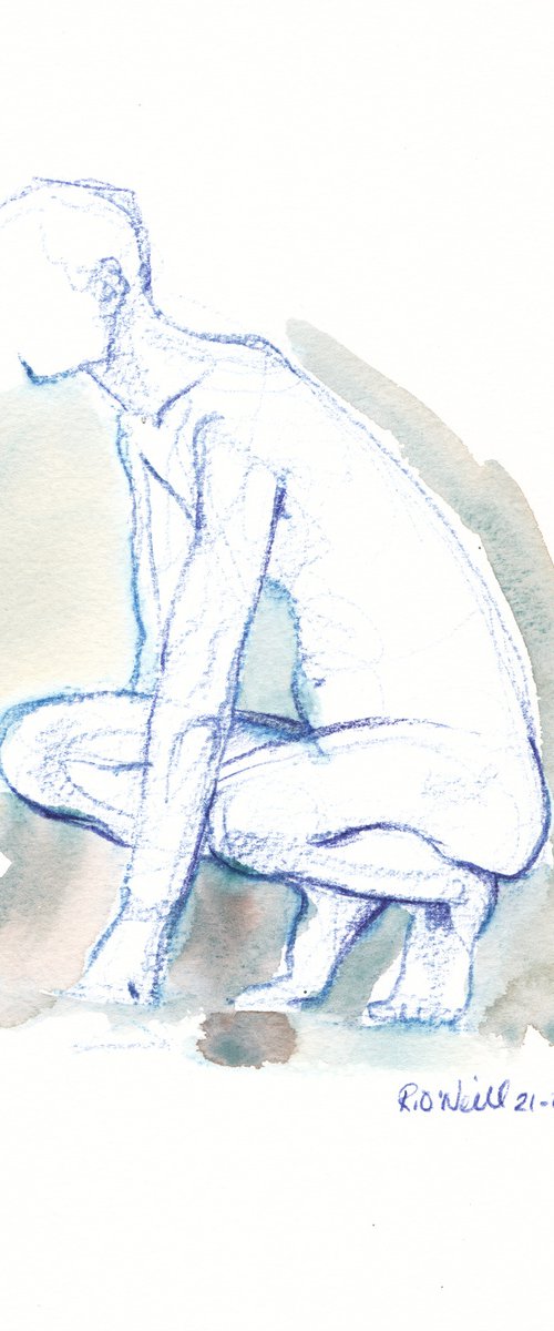 crouching male nude by Rory O’Neill