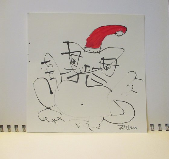 crazy christmas cat