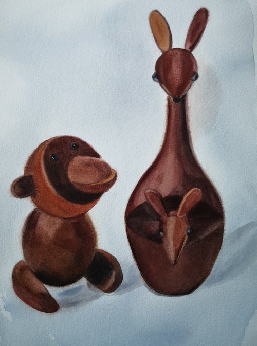 Monkey and Kangoroo by Anyck Alvarez Kerloch