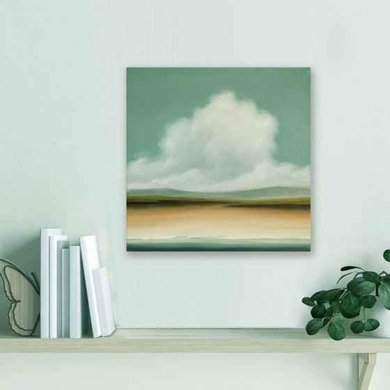 Those Clouds Above The Sands - Original Seascape Oil Painting on Stretched Canvas