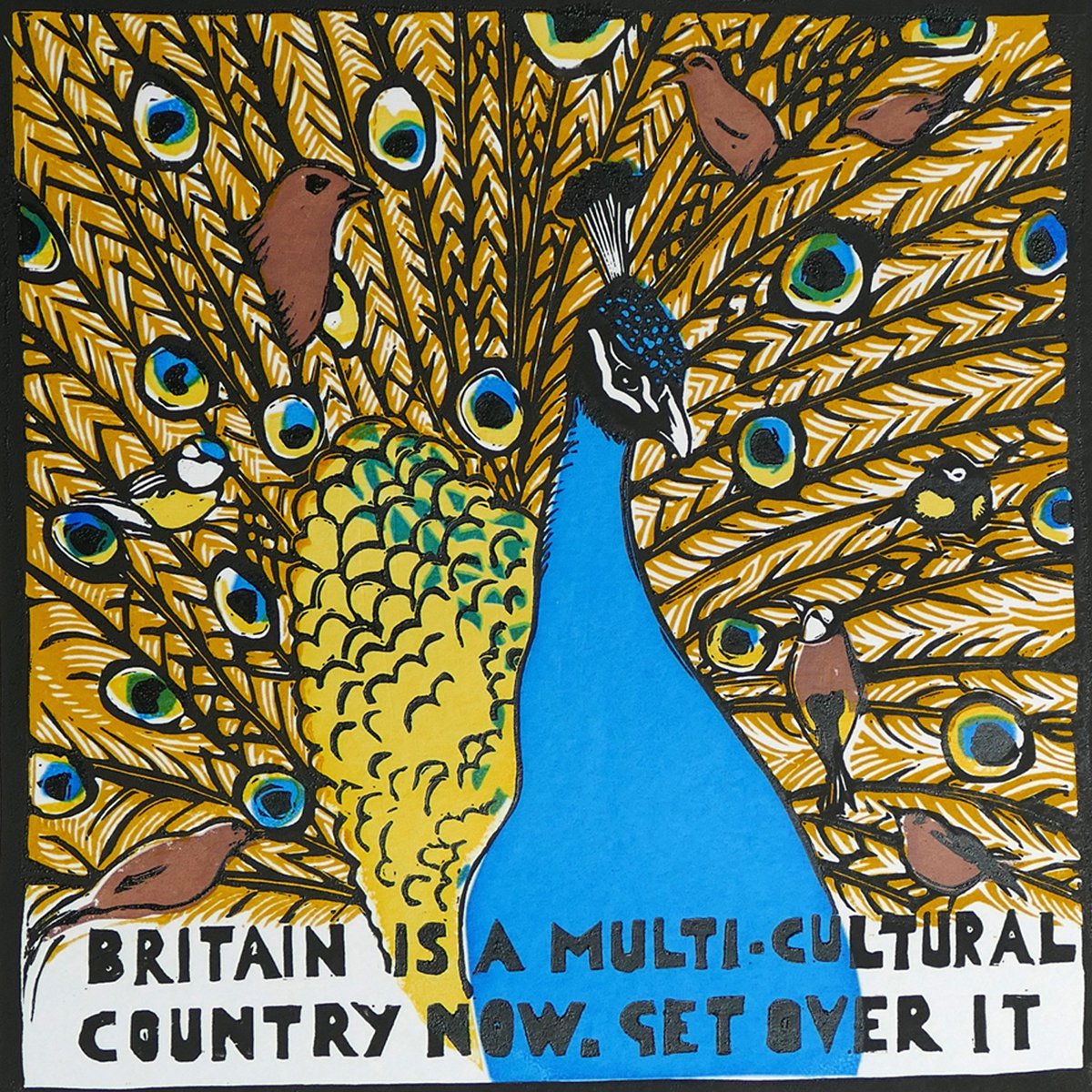 Animal Linocut By Keith Alexander, 20 X 20", Get Over It!, Original Artwork