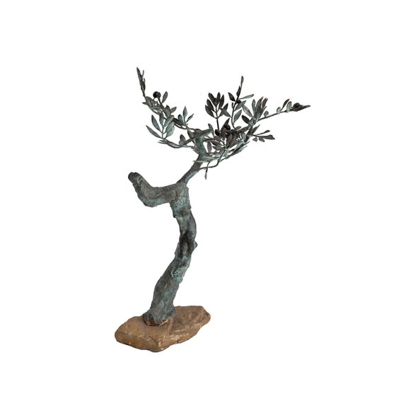 Bronze tree sculpture, olive tree