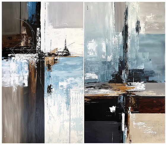 Oceanic Geometry: Tidal Axis set diptych