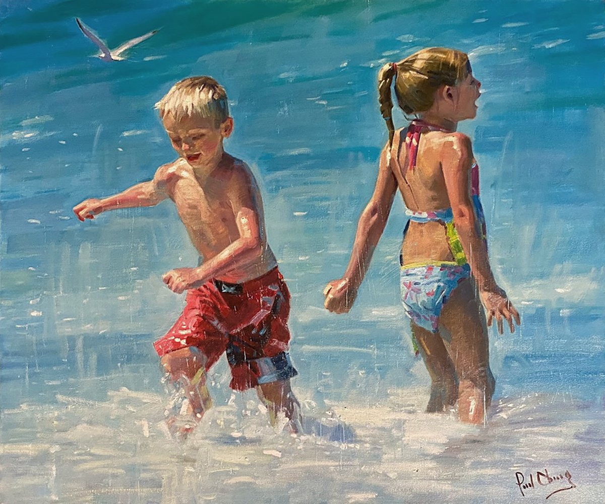 Beach Siblings by Paul Cheng