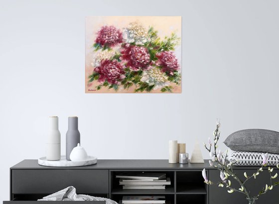 Embracing peonies