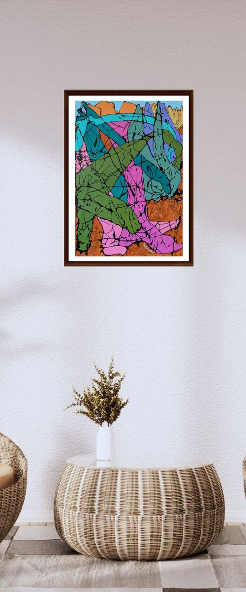 Jungle Journey-Abstract Art Painting by Baldave Bedi