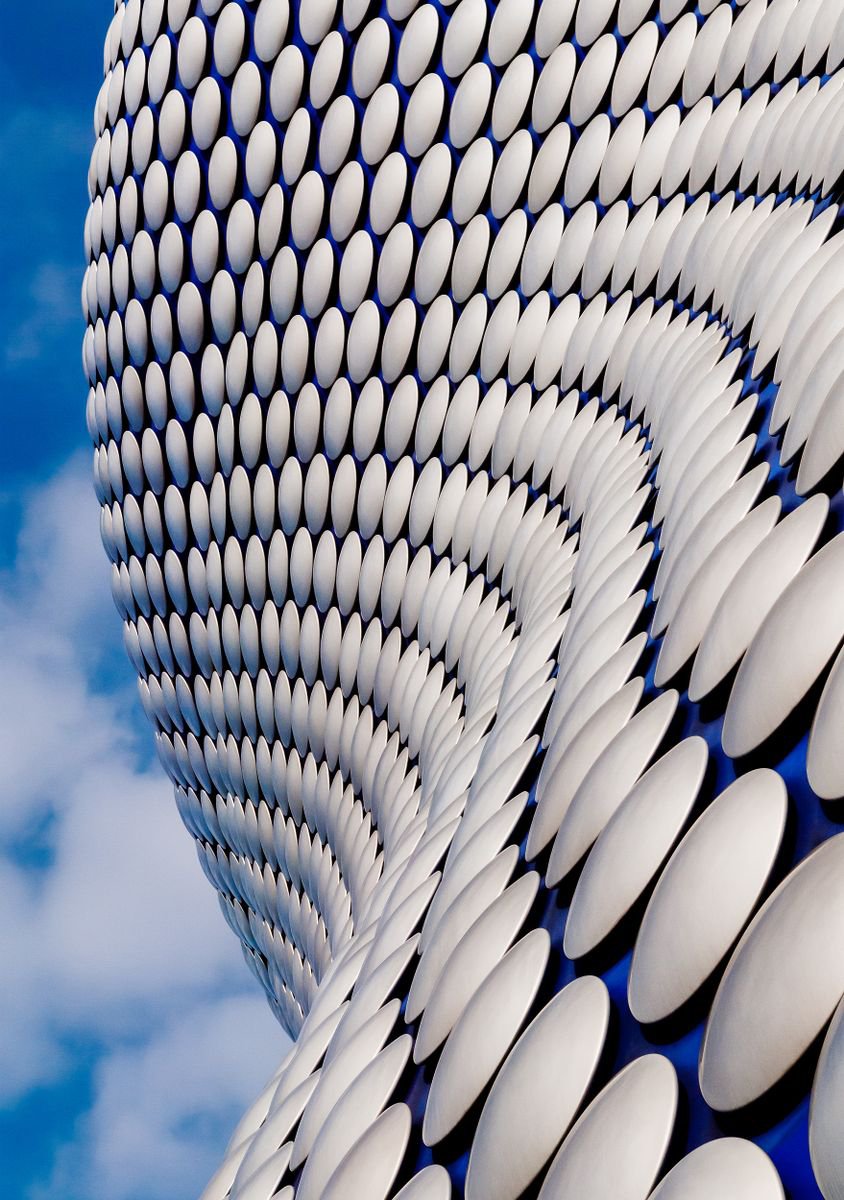 Graphic Cityscapes Photograph By Tom Hanslien, 33 X 47", Birmingham Bullring Ii, Original Artwork