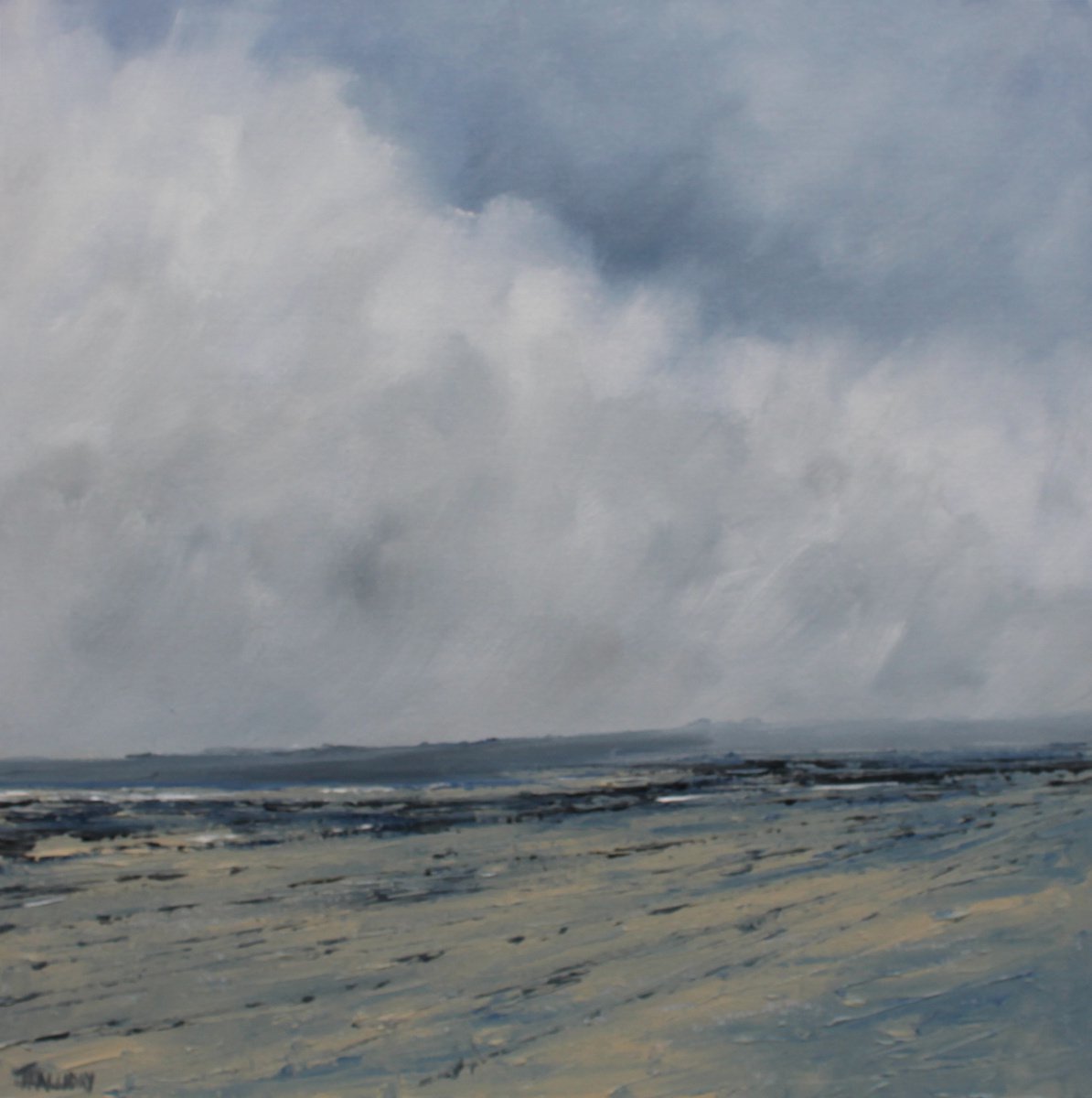 Impressionistic Landscape Oil Painting By John Halliday, 16 X 16, Rolling In, Irish Landscape, Original Artwork