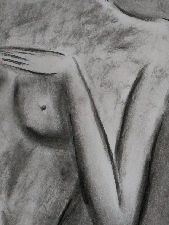 Woman Nude Charcoal Art