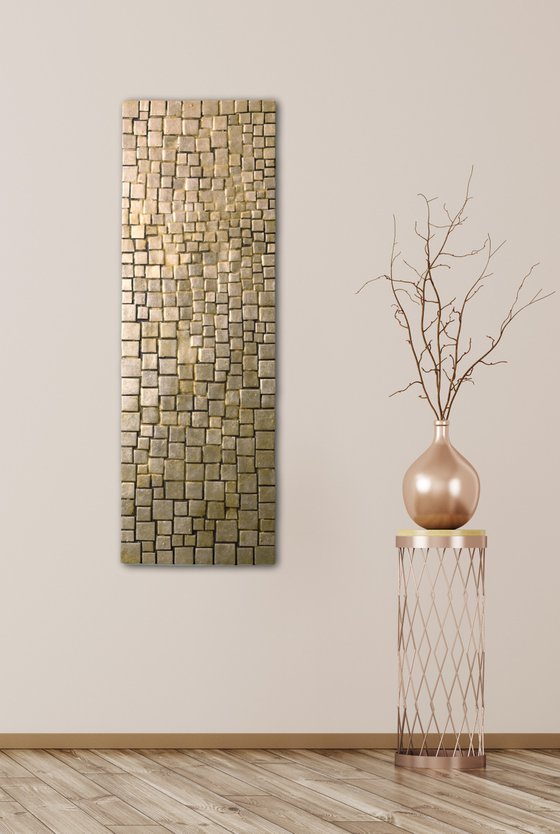 Silver Geometry #03 | Textured Wall Sculpture