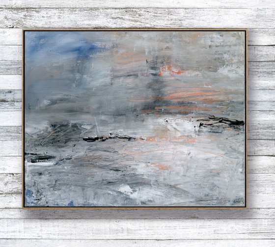 A New Journey 2 - Abstract Minimal Landscape art painting by Kathy Morton Stanion