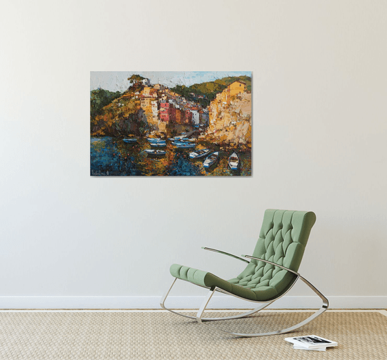 Riomaggiore, Cinque terre - Italian Landscape painting