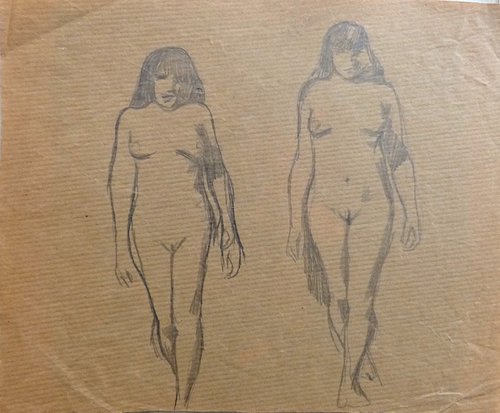 Sketch of a nude, 24x20 cm - AF Exclusive + FREE shipping! by Frederic Belaubre