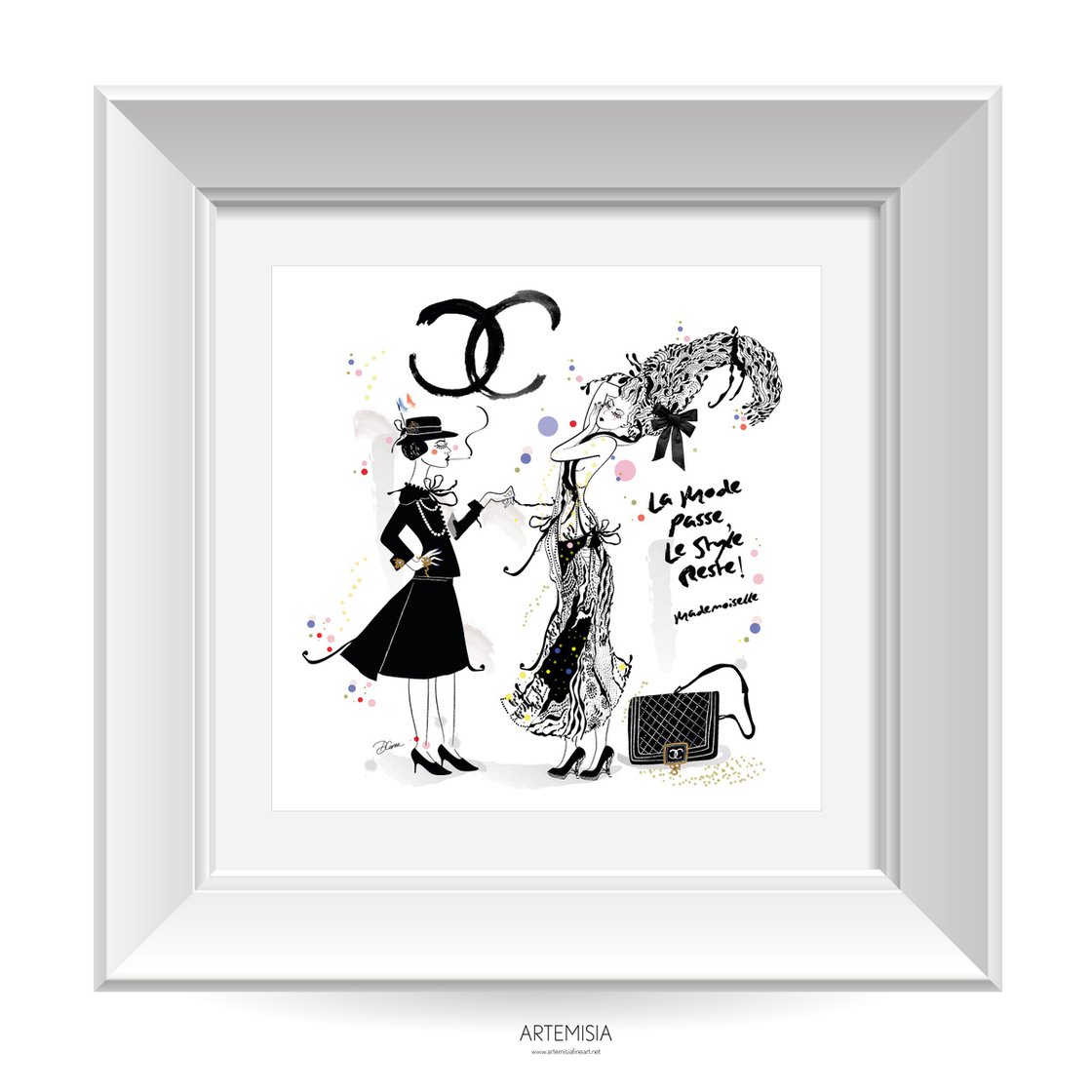 CHANEL COCO MADEMOISELLE アートポスター Original Drawing - Coco Chanel - Mademoiselle by Artemisia