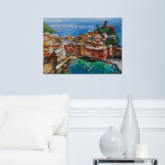 Italy - Original impasto landscape painting textured Oil painting Italy wall art