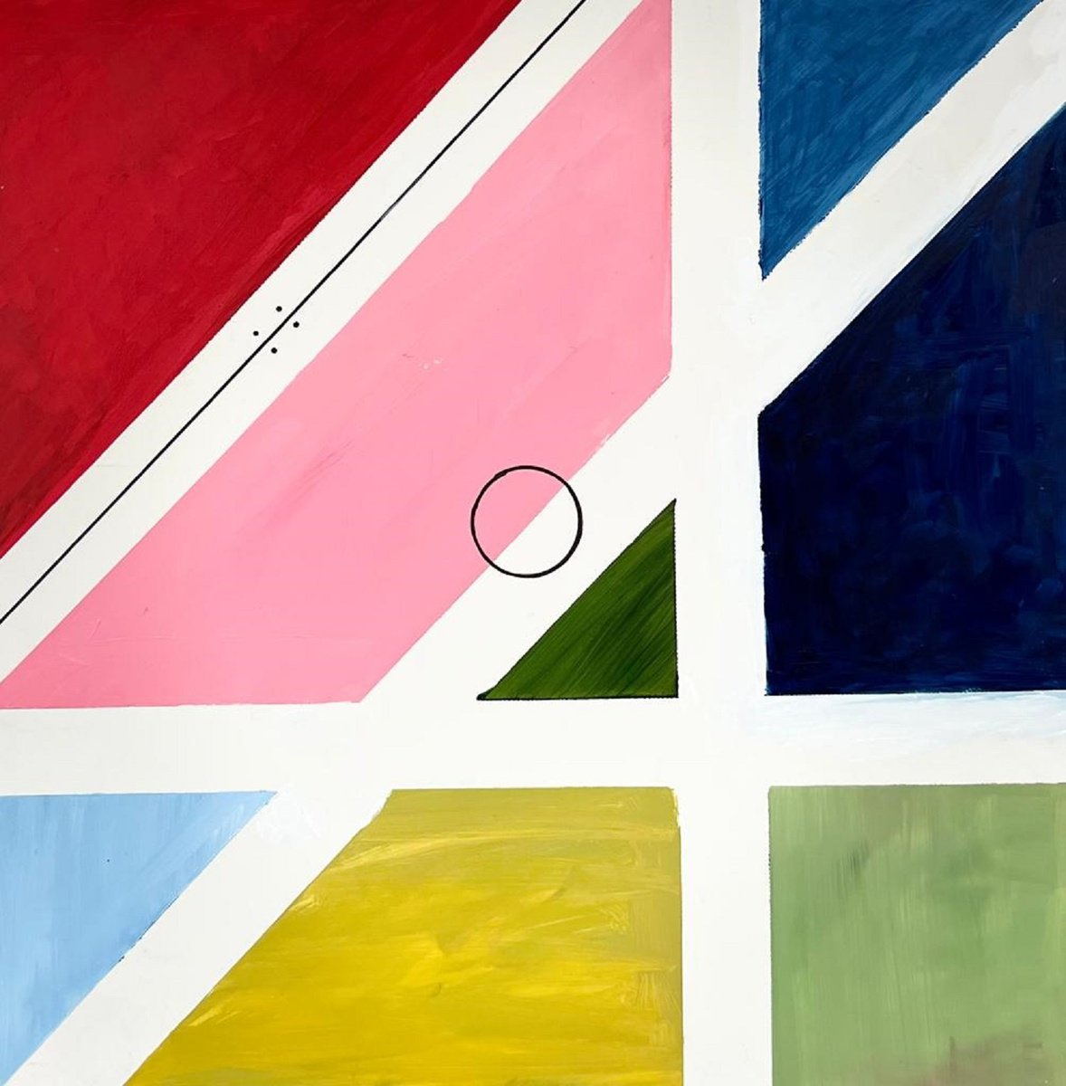 Geometric Abstract Acrylic Painting By Shabs Beigh, 12 X 12", Kites Abstract 11, Original Artwork