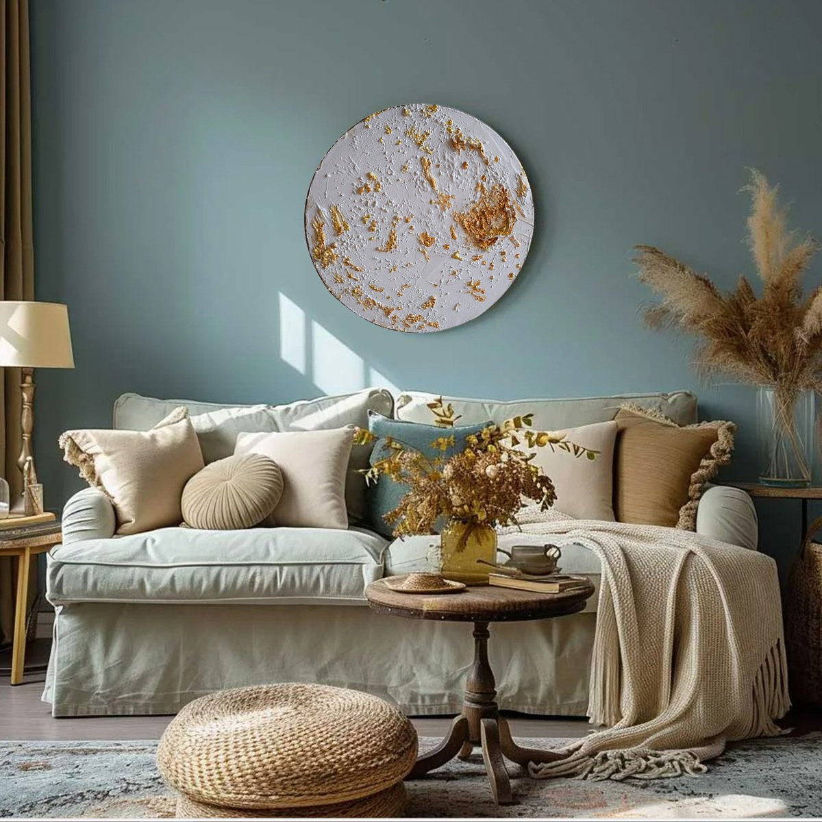 Geometric Abstract Sculpture By Anna Sidi-Yacoub, 23 X 23, La Terre De Nos Ai?eux, Original Artwork