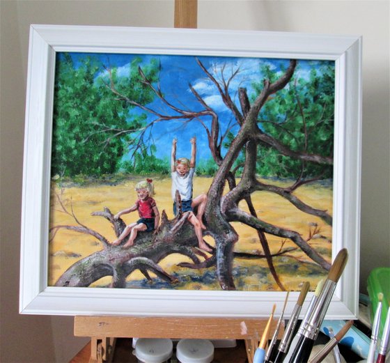 Children Climbing a Tree