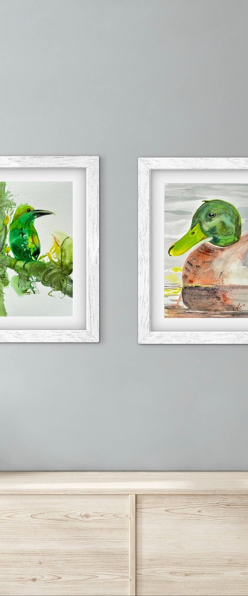 Birds: Toucan and Duck by Alla Semenova