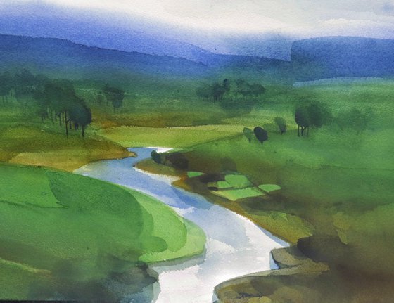 Composing river & green valley