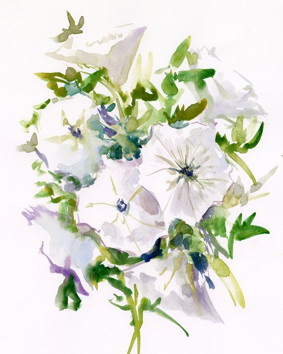 Petunia, white Flowers