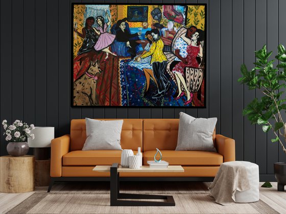 It takes two for tango - large painting on canvas - free shipping