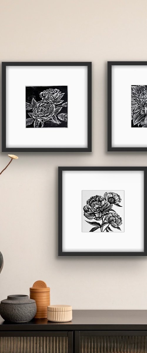 Roses, Dahlias and Peonies by Amy Cundall