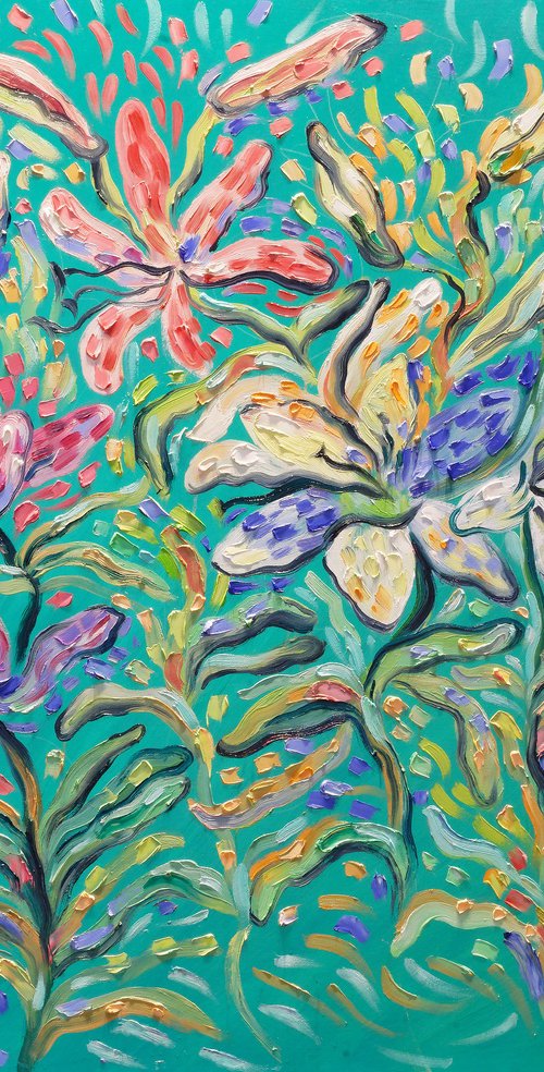 Vibrant Lily Blossoms in Bloom by Anna Onikiienko
