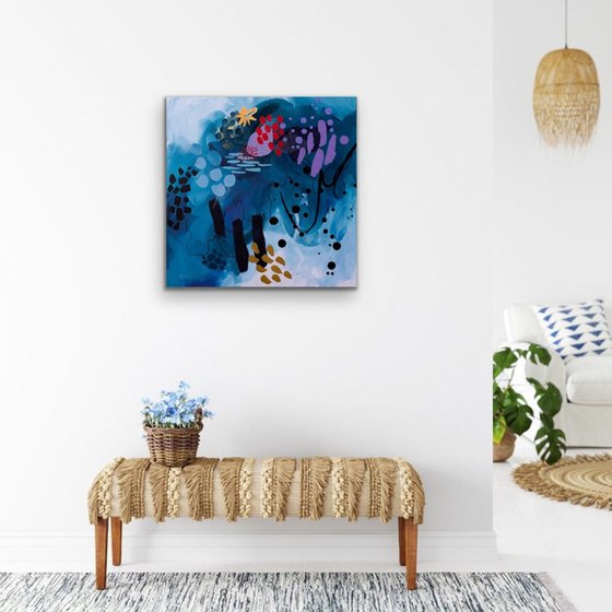 Opal Reef - Original abstract seascape on canvas - Ready to hang