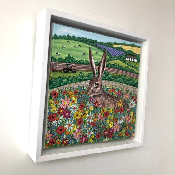 Hare in Wildflower Meadow
