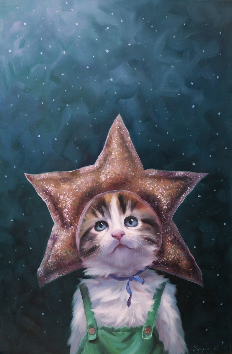 Illustrative Oil Painting , Child Of The Stars By Lena Vylusk, 16 X 24, Artwork For Sale On Artfinder