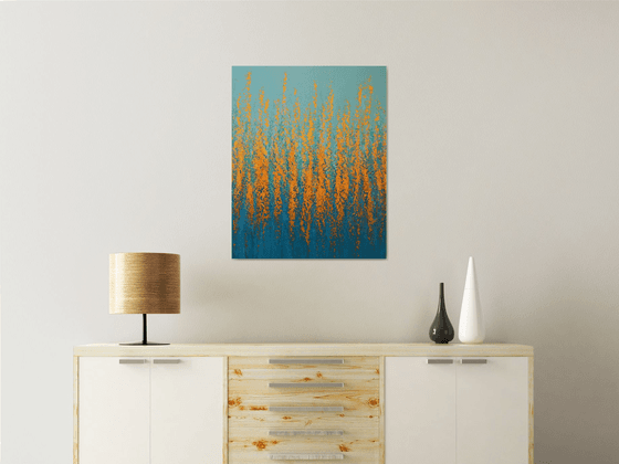 Blue Aqua Orange - Color Field