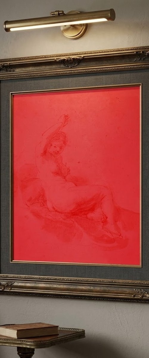 Nudo Femminile Disteso con Braccio Sollevato, by Slasky