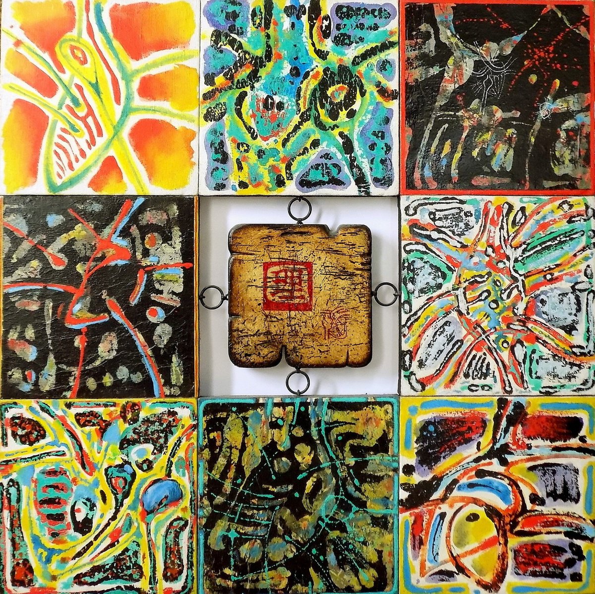 Abstract Acrylic Painting By Stanislav Bojankov, 26 X 26", Sui Generis-I, Original Artwork