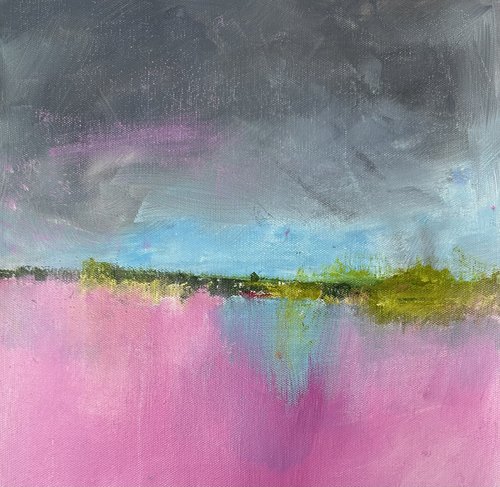 Abstract Landscape - Pink Meadows 1 by Catherine Winget