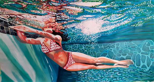 Underwater / 150 x 80 x 5 cm by Alexandra Djokic