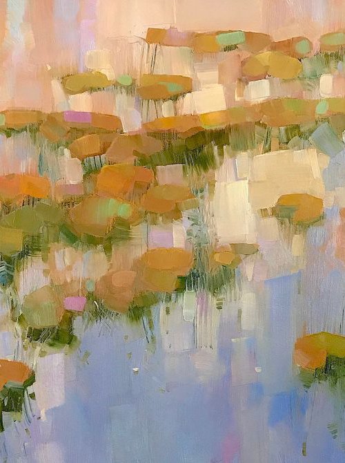 Waterlilies, Original oil Painting, Handmade artwork, One of a Kind by Vahe Yeremyan