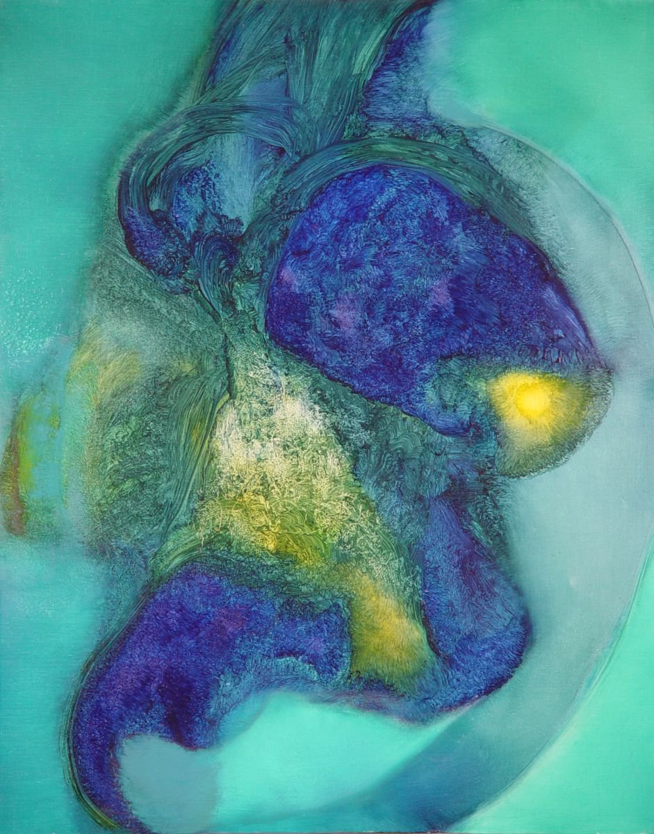 Abstract Oil Painting By Frederic Belaubre, 29 X 36, Metafigure #27, 92X73 Cm, Original Artwork