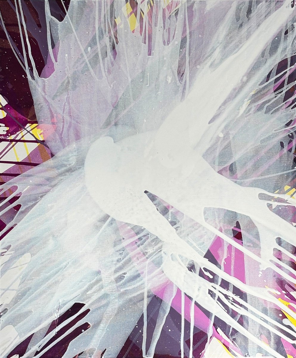 Organic Abstract Acrylic Painting By Viktoriia Epifanova, 20 X 24", Pink Floral Abstract Painting, Original Artwork