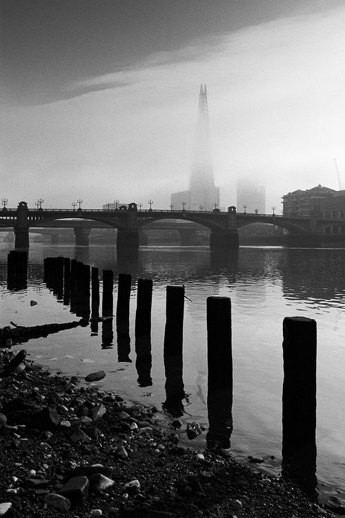 River Thames towards The Shard, London by Paula Smith