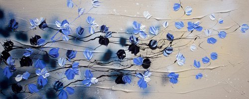 “Mellowness I” textured floral artwork by Anastassia Skopp
