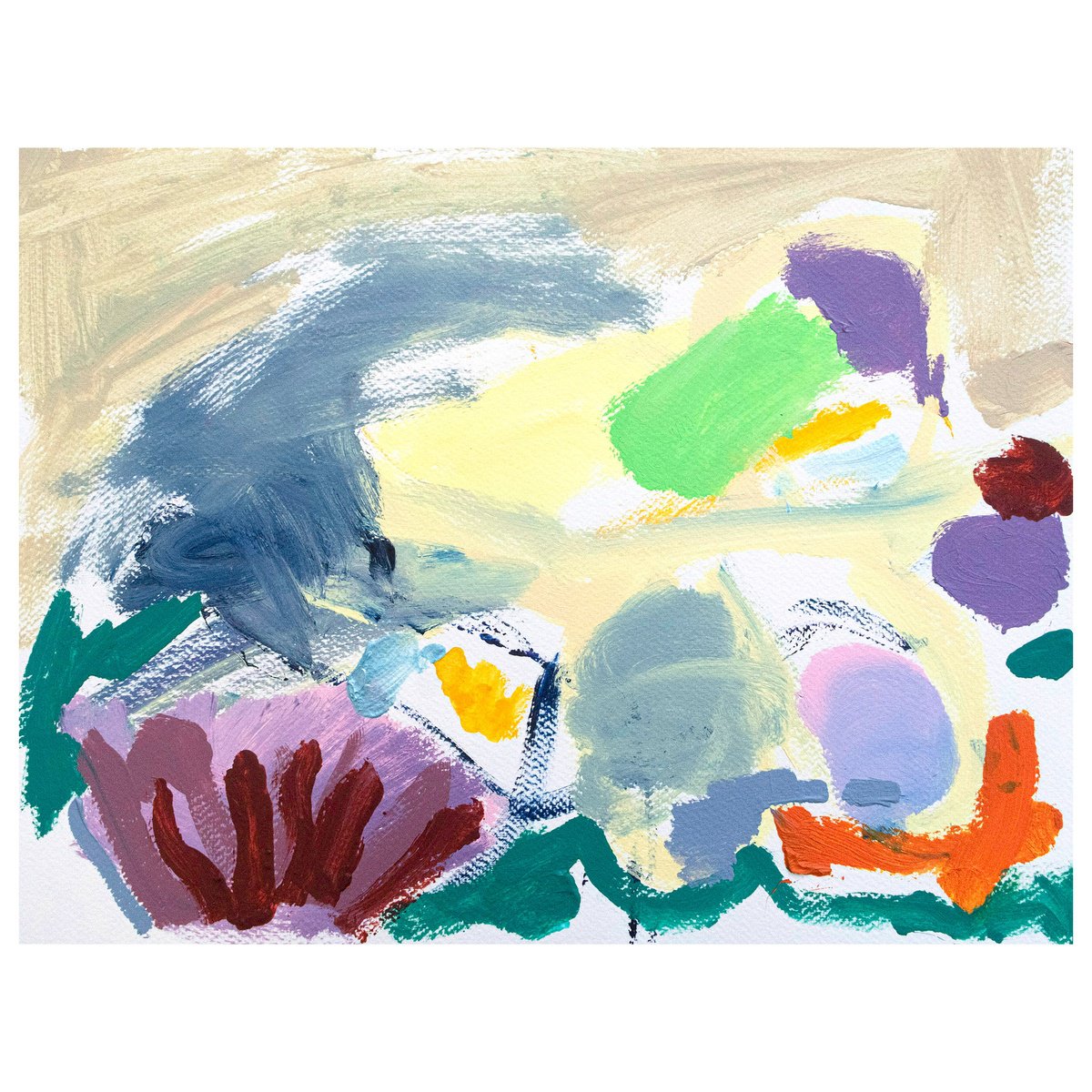 Expressive Landscape Acrylic Painting By Suzie Cumming, 16 X 12", Sandy Dunes, Original Artwork