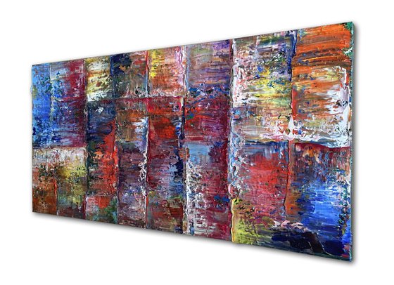 "Stone Cold Series" - SPECIAL PRICE + FREE USA SHIPPING - Original Extra Large PMS Abstract Diptych Oil Paintings On Canvas - 66" x 30"