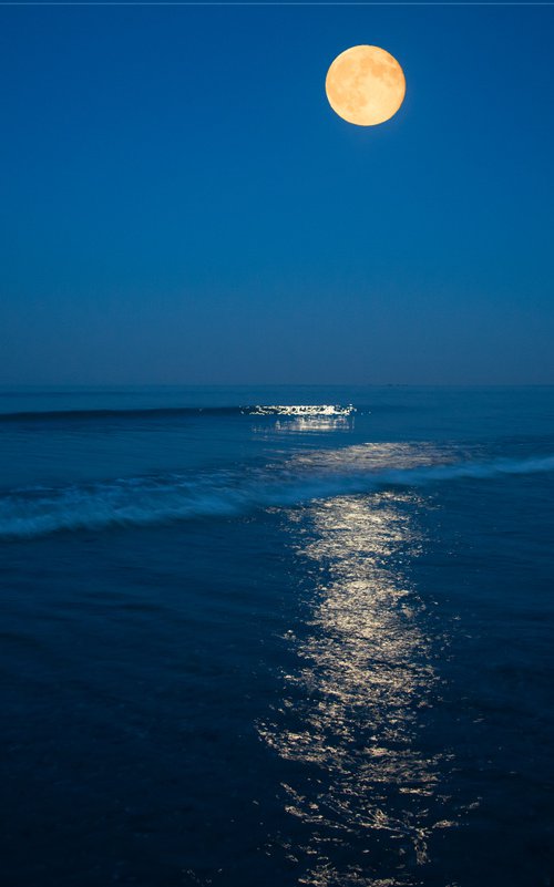 Full moon over the sea by Jochim Lichtenberger