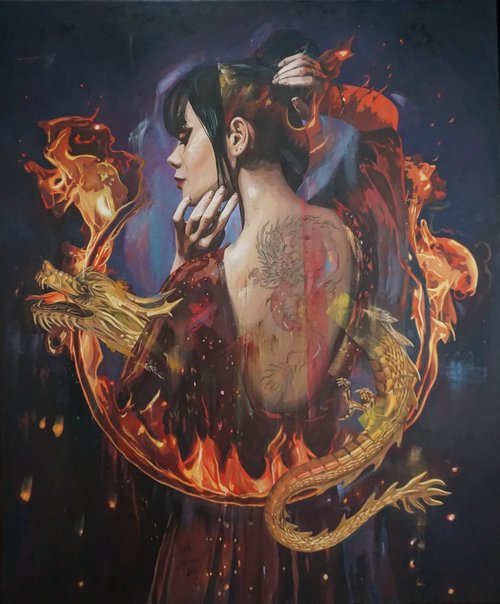 Dragon girl II by Janusz  Orzechowski