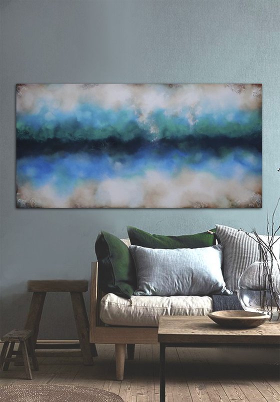 seascaping blues  (140 x 70 cm)