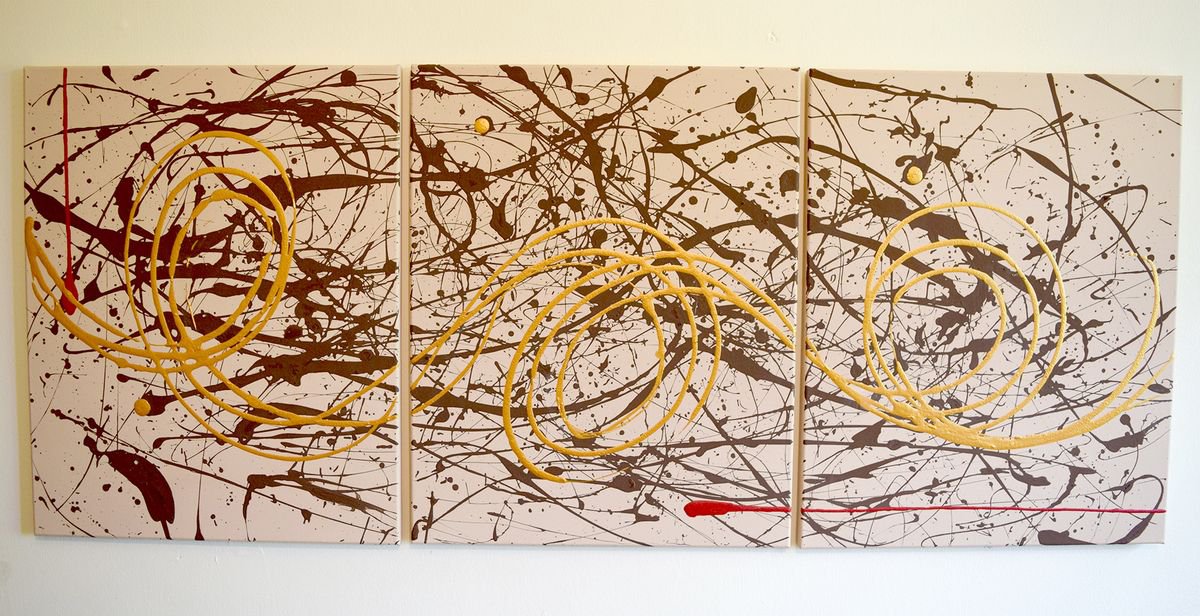 Abstract Acrylic Painting By Stuart Wright, 48 X 20", Atlas, Original Artwork